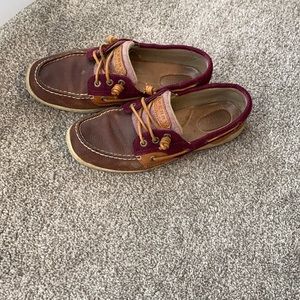 Burgundy and Brown Sperry Top-Siders (Sz 8)